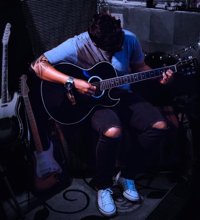 Guitarist performing